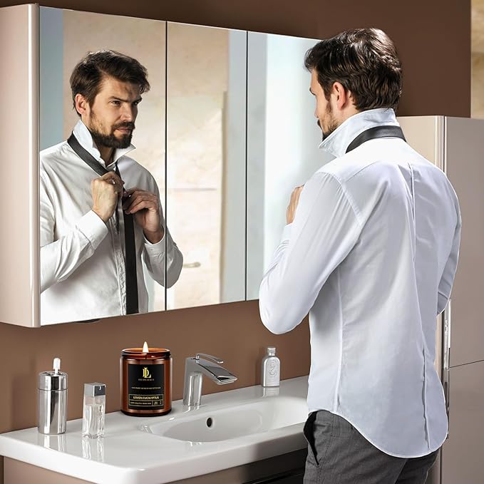 Lemon Eucalyptus Scented Candles, Soy Candle for Home Scented, Candles Gift for Women Men, 7oz with 50 Hour Burn Time