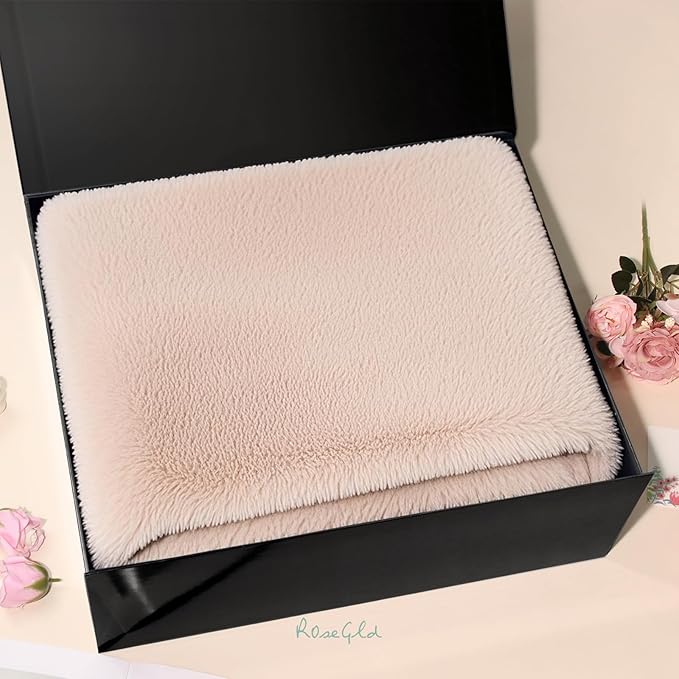 ROSEGLD Extra Large Gift Box 20x16x7.2 Inches, Giant Black Magnetic Gift Box with lids for Presents, Groomsman Proposal Box (Glossy Black)