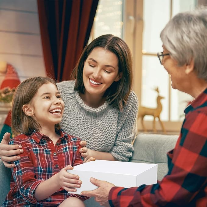 White Gift Box 12" x 6" x 4" with Magnetic Closure Lid Gifts Boxe for Presents,Bridesmaid Gifts Boxes,Cute Box,Birthday Gift Boxe,Luxury for Gifts Packaging, Magnetic Gift Boxes for Wrapping Gifts (White)