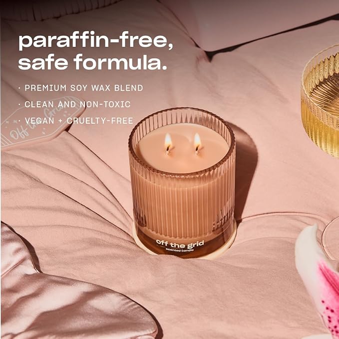 Off The Grid Luxury Scented Candle by Snif, Warm and Calming Candle, 50+ Hours, 100% Cotton Fiber Wicks, Soy Wax Blend, Non-Toxic, Vegan, 8.5 oz