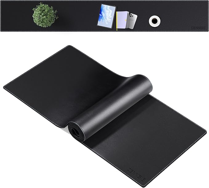 CENNBIE Console Table Leather Cover - 78.8 x 11.8 Inches Sofa Table Narrow Long Mat - TV/Media/Gaming/Center Console Table Protector Pad for Narrow Side Table, Sideboard, Entryway Table (Black)