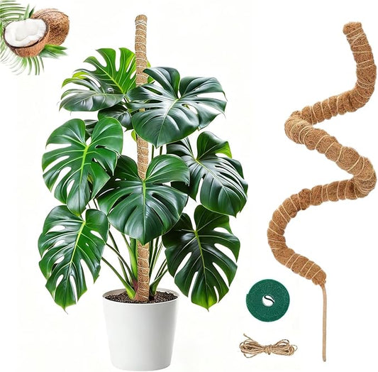 Moss Pole,47 Inch Monstera Plant Support, Upgraded 7mm Aluminum core Moss Poles for Climbing Indoor Plants DIY, Coco Coir Plant Pole Moss Plant Stick Support Stake Kit for Potted Plants Pothos