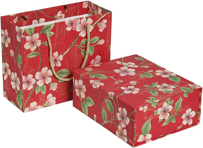 Luxury Gift Box with Magnetic Lid, Finished Size 9.8×7.9×4 In,Collapsible Rectangle Storage Box with Gift Bag for Wedding,Birthday, Party,Christmas,Graduation Gift