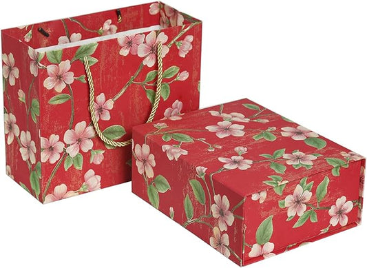 Luxury Gift Box with Magnetic Lid, Finished Size 9.8×7.9×4 In,Collapsible Rectangle Storage Box with Gift Bag for Wedding,Birthday, Party,Christmas,Graduation Gift