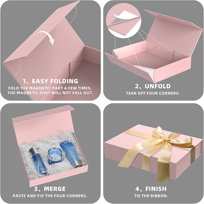 MOZRRO Gift Box 11.5 x 8.2 x 2.3 In Gift Boxes for Presents Magnetic Closure, Gift Boxes with Lids for Presents Birthday Luxury Jewelry T-shirts Gloves Scarves Books Clothes Gift Wrap