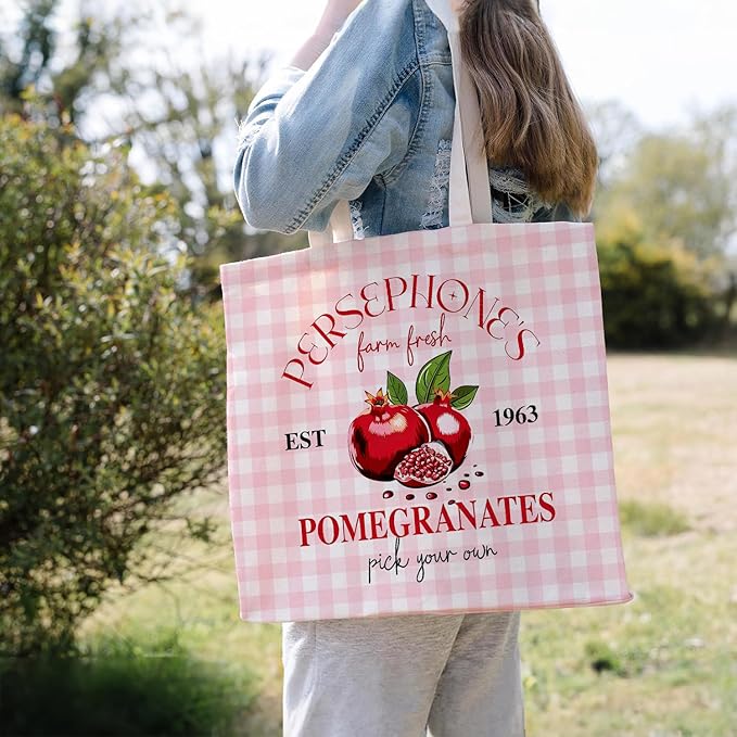 Animals-Flowers-Fruits-Bow Valentines Canvas Heart Tote Bag, Coquette Reusable Shopping Grocery Bags