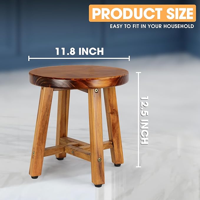 ENKEZI Shower Foot Rest 12 in - Shower Stool for Shaving Legs, Small Corner Bathroom Bench Suitable for Small Shower Spaces - Bath Seat, Spa Foot Rest Shaving Stool
