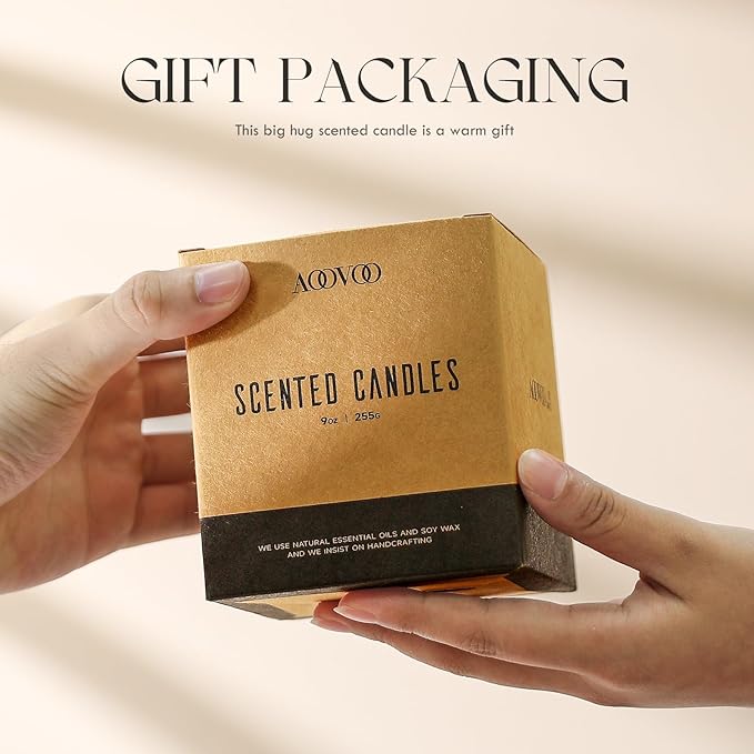 AOOVOO Eucalyptus Mint Candles - 9 oz Scented Candles, Aromatherapy Candle, Soy Candle for Home Scented