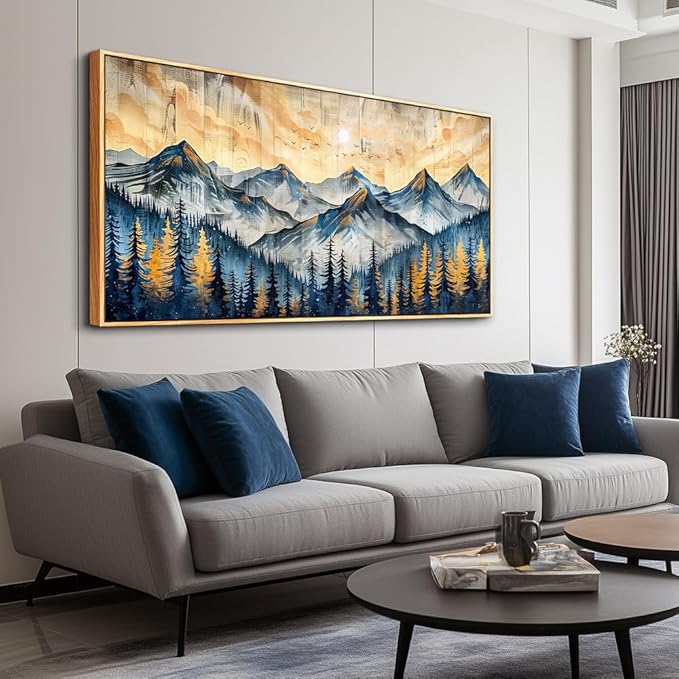 QIYILEXWART Canvas Wall Art For Living Room Large Wall Decor For Office Bedroom Decorations Mountain Landscape Pictures Farmhouse Painting Artwork Room Wall Mural Aesthetic Home Decor 30x60 In