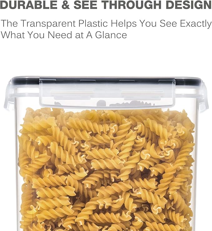 Medium Food Storage Containers with Lids Airtight 2.5L /84.5Oz, for Flour, Sugar, Baking Supply, 3PCS BPA Free Plastic Canisters for Kitchen Pantry Organization