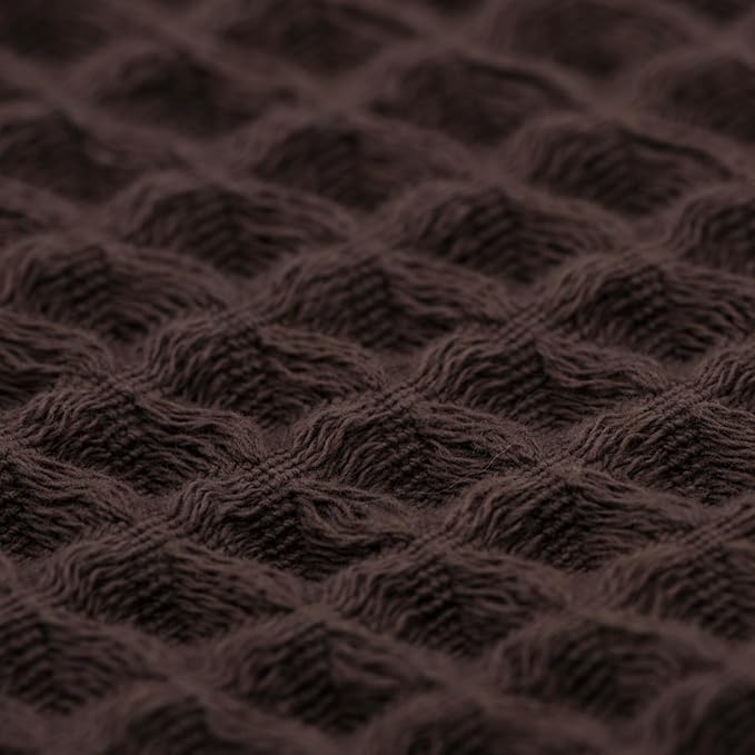 Luxury Japanese Cotton Waffle Bath Towel | Plush, Absorbent, and Quick Dry (Dark Cocoa, Hand Towel, 32" x 16")