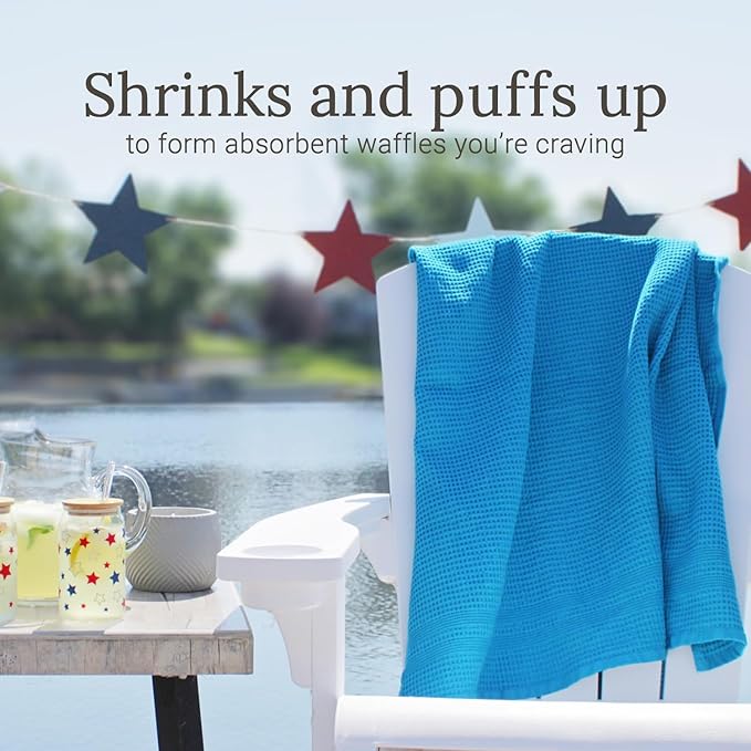 GILDEN TREE Waffle Bath Sheet Large Bath Towels Quick Dry Thin Body Towels, 40x80 Oversized Bath Towels for Adults, Classic Style (Aqua)