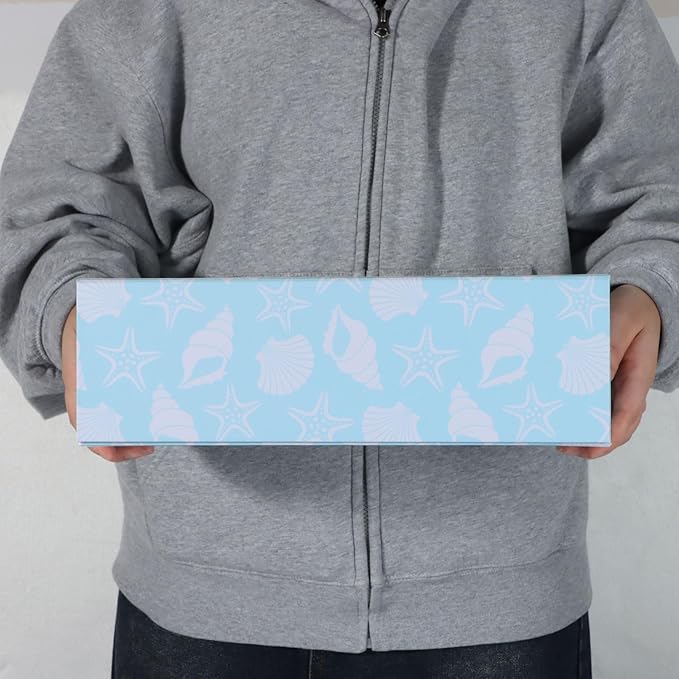 Blue Ocean Theme Gift Box with Magnetic Lids 13.8x8.3x4.4 in, Large Bridesmaid Proposal Boxes, Rectangle Wedding Decorative Storage Box 5 Pack