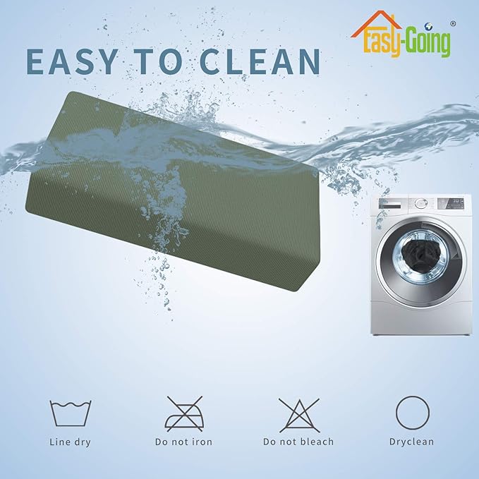 Easy-Going Stretch Ottoman Cover Folding Storage Stool Furniture Protector Soft Rectangle slipcover with Bottom (XX-Large,Greyish Green)