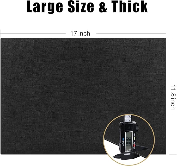 Homaxy Faux Leather Heat Resistant Placemats for Dining Table Set of 8, Waterproof Wipeable Washable PU Table Mats, Easy to Clean Anti-Slip Place Mats, 11.8" x 17", Black