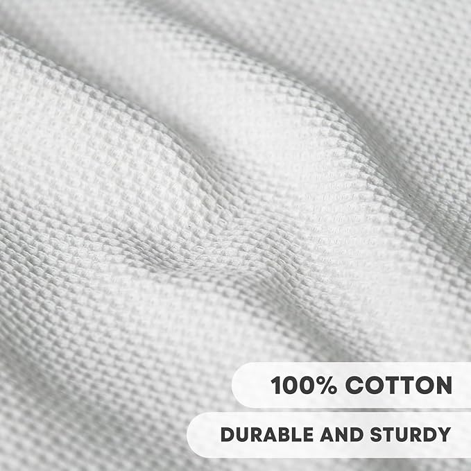 Artoid Mode 100% Cotton White Waffle Weave Kitchen Dish Cloths, 13x28 Inch Ultra Soft Absorbent Quick Drying Kitchen Dish Towels Set of 4