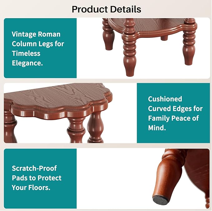 Wooden Plant Stand Indoor - 4 Tier 43.3" H Tall Classic Antique Vintage Heavy Duty Solid Wood Plant Stand Shelf for House Corner, Living Room, Bedroom, Entryway, Hallway, Garden, Balcony (Retro Brown)