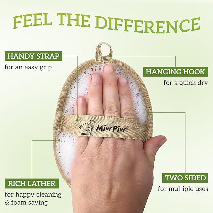 Natural Loofah Exfoliating Body Scrubber (Pack 3), Loofah Bath Sponge, Luffa for Women and Men, 100% Biodegradable Compostable, Dye Free, Zero Waste Eco Friendly Sustainable (4" x 5.5" Each)