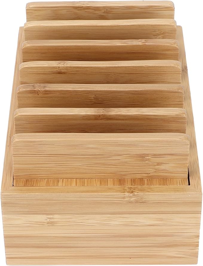 MAVIS LAVEN Phone Dock, Wooden Organizer Stand for Tablet and Smartphone, Aesthetic Design, for Home Office and Bedroom Use