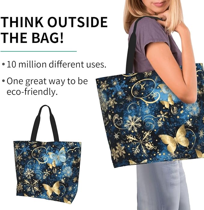 Tote Bag Shoulder Bags for Women Grocery Shopping Bag Reusable Bags Boho-Red Paisley 1