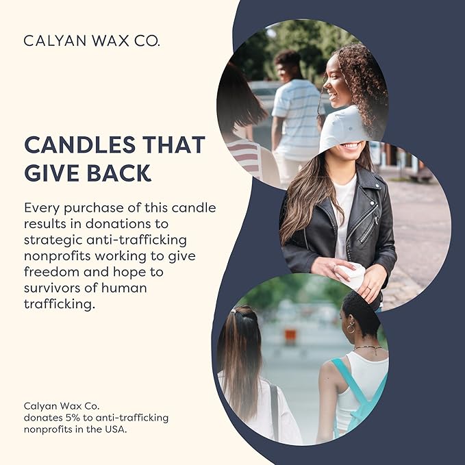 Calyan Wax Co. Redwood & Vanilla Scented Candle - 57 Hour Burn - Luxury Non Toxic Soy Wax Candles - Long Lasting Amber Glass Jar Candle for Home - 7.2oz