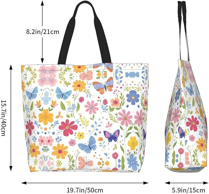 Tote Bag Shoulder Bags for Women Grocery Shopping Bag Reusable Bags Boho-Red Paisley 1