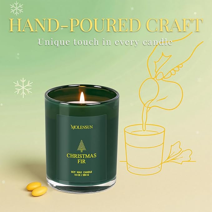 Christmas Candles Gift Set, 3 Pack Total 30oz Soy Scented Candles in Luxury Gift Box, Birthday & Holiday Gifts for Women & Men, Long Lasting Non-Toxic Clean Burn, Elegant Winter Festive Home Decor