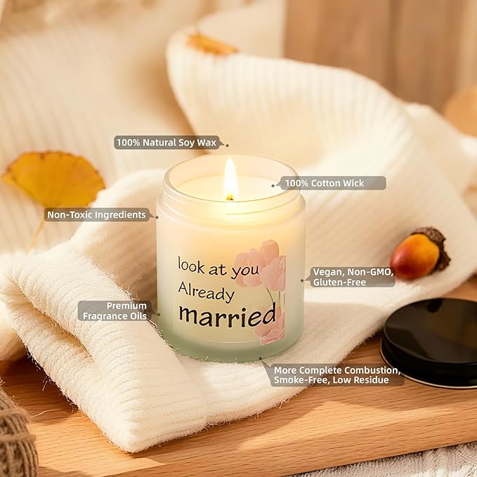 Lavender & Eucalyptus Scented Aromatherapy Candle - Natural Soy Wax, Long-Lasting, Ideal Newlywed Gift for Friend on Wedding/First Anniversary/Christmas