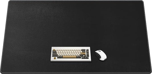 CENNBIE Leather Desk Pad Large, 55.1" x 27.5" Desk Mat Blotter Protector, Extended Non-Slip Mouse Pad, Waterproof PU Leather Desk mat for Desktop Office and Home (Black)