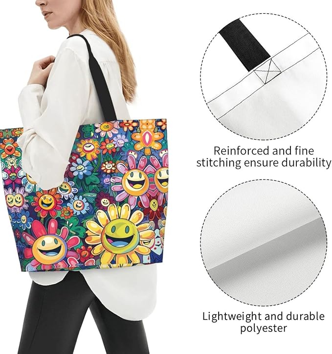 Tote Bag Shoulder Bags for Women Grocery Shopping Bag Reusable Bags Boho-Red Paisley 1