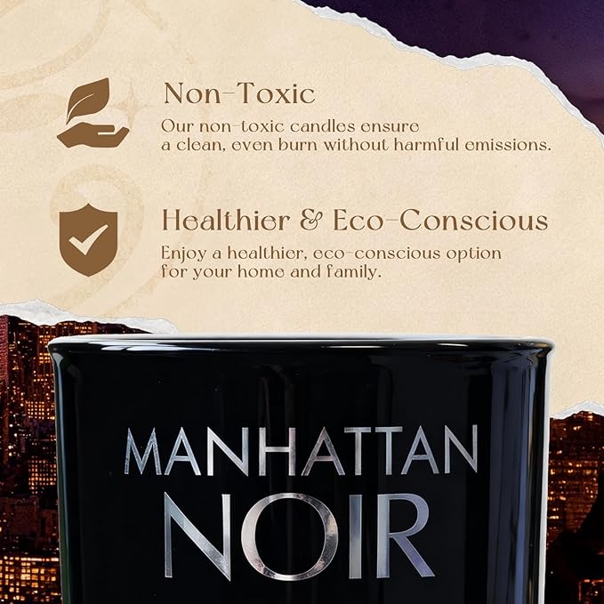 Elaralce Manhattan Noir Scented Candle | Luxury Soy Candles for Home | Gifts for Women | Fall Winter Room Decor