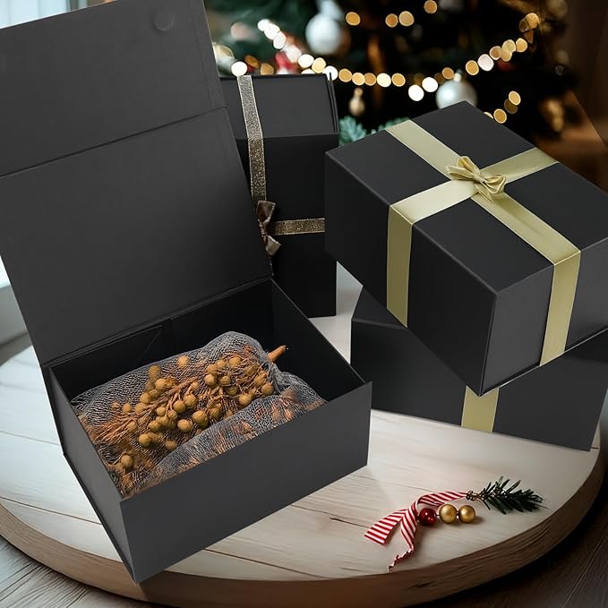 Schliersee 10x7x5 Gift Boxes with Magnetic Lids Set of 4, Gift Wrap Box Empty Wrapping Wedding Birthay Gifts for Bridesmaids, Groomsmen, Girls, Sister, Friends Presents