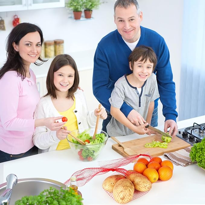 100 Pcs Reusable Produce Mesh Bags,24 Inch Seafood Boil Bags for Crab, Shellfish Cooking, Breathable Onion Potato Storage Net Bag for Vegetables Fruits Seafood