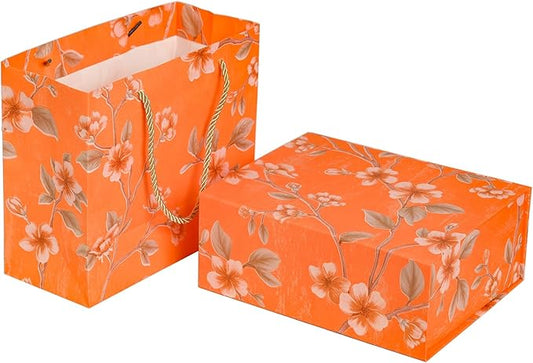 Luxury Gift Box with Magnetic Lid, Finished Size 9.8×7.9×4 In,Collapsible Rectangle Storage Box with Gift Bag for Wedding,Birthday, Party,Christmas,Valentine's Day‘s Gift