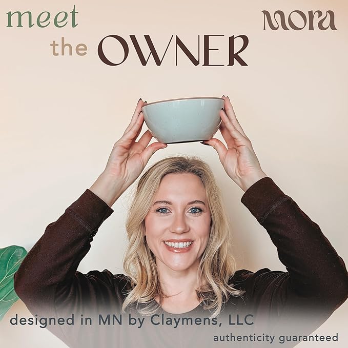 Mora Ceramic Bowls For Kitchen, 28oz - Bowl Set of 4 - For Cereal, Salad, Pasta, Soup, Dessert, Serving etc - Dishwasher, Microwave, and Oven Safe - For Breakfast, Lunch and Dinner - Earl Grey