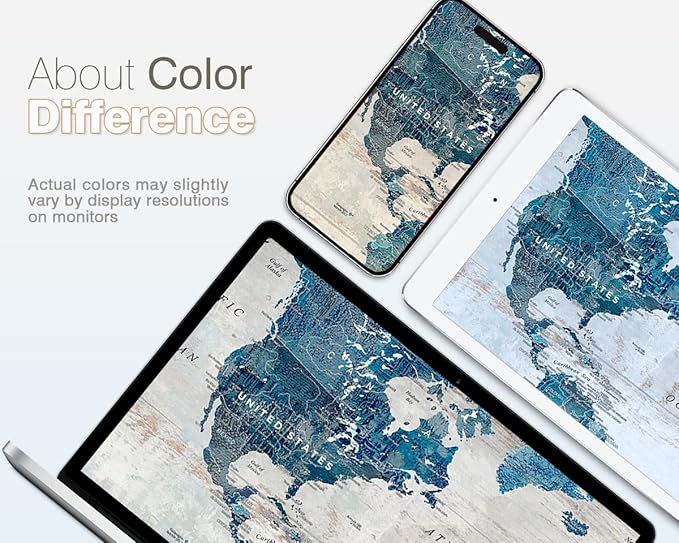 Wall Decor Living Room Home Office Wall Art Framed Blue Home Decor Large Picture House Decorations Dining Room Painting