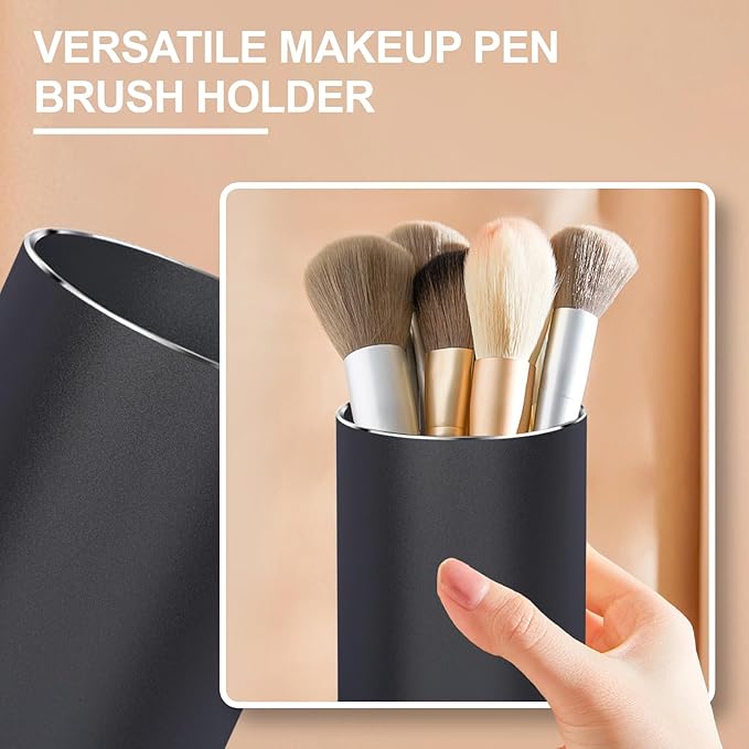 Metal Pen Holder Aluminum Pencil Holder Desktop Organizer Black for Office, School, Home 3.15 x 3.15 x 3.94 Inches-Black