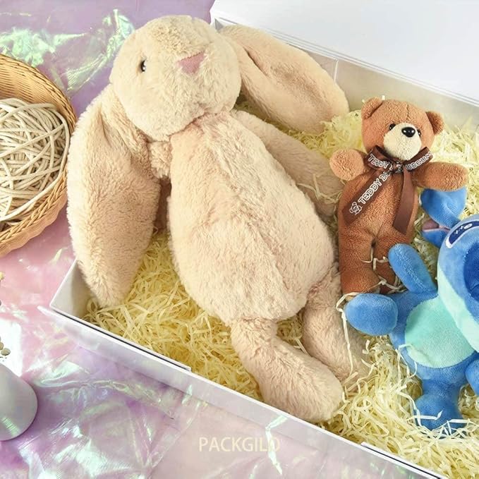 White Extra Large Gift Box with Lid 4 Pcs 16.5 x 13 x 5.3 Inches, Gift Box large White Gift Boxes for Presents Clothes Robe Wedding Dress Sweater,Reusable Foldable Bridesmaid Proposal Box（Glossy）