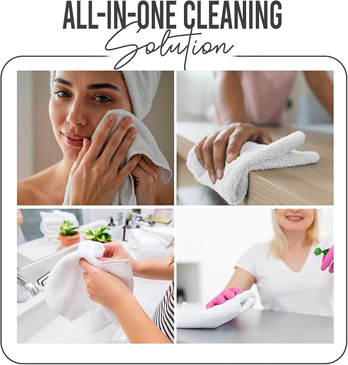 DAN RIVER 100% Cotton Wash Cloths 24 Pack [12x12] Soft & Absorbent face wash Cloth, Gym, Hotels & Spa Perfect for Everyday Use Fingertip Towels, Gray