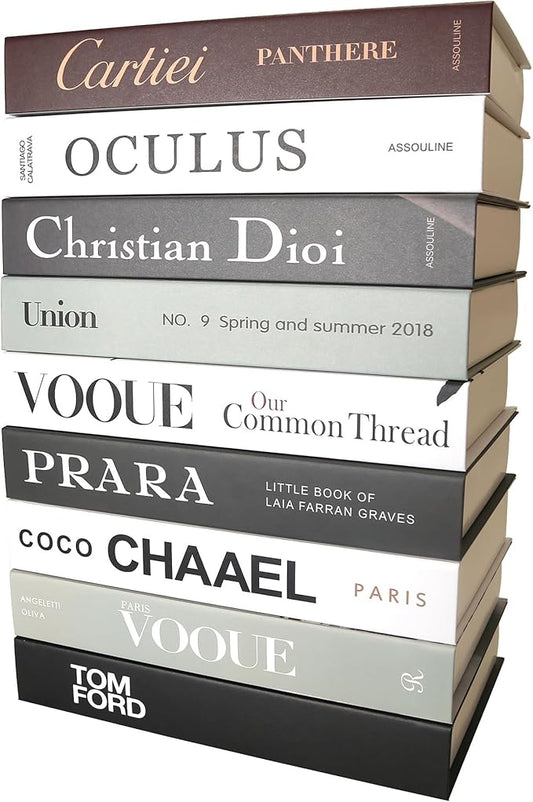 PTShadow 9 Pcs Decorative Books Aesthetic Chic Faux Book Set for Room Décor,Modern Home Decor Coffee Table Decor