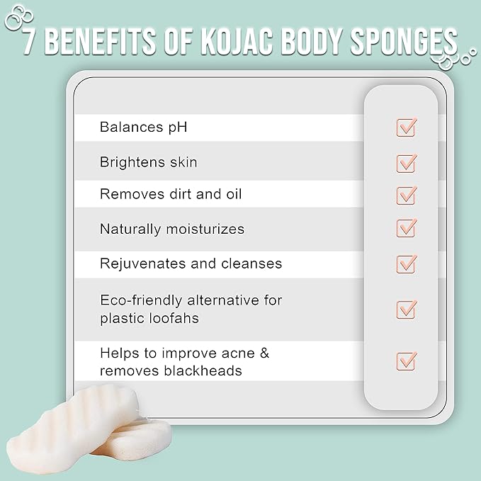 Pure SOL. Konjac Exfoliating Bath Sponge - Activate Charcoal Exfoliating Sponge – Konjac Sponge for Acne - Deep Cleansing, Clean Pores, Remove Impurities - 100% Natural and Good for All Skin Types