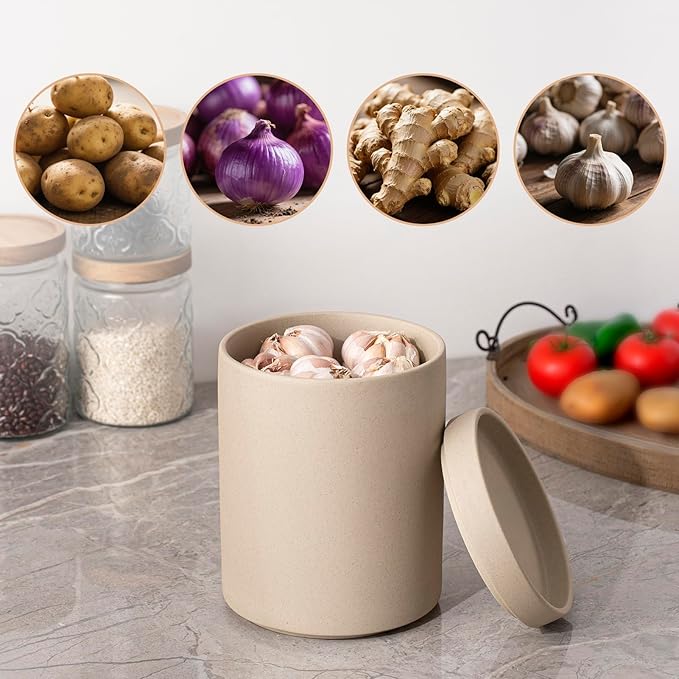 Utensil Holder, 7.3" Ceramic 2-in-1 Utensil Holder Set with Base for Countertop, Cooking Utensil Crocks for Kitchen Counter, Organizer for Spatulas & Spoons, Farmhouse Decor, Pottery Clay