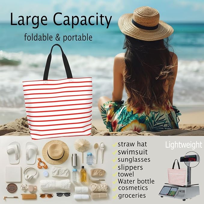 Tote Bag Shoulder Bags for Women Grocery Shopping Bag Reusable Bags Boho-Red Paisley 1