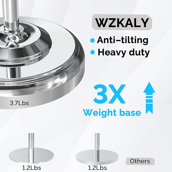 Freestanding Toilet Paper Holder Stand with Storage – Holds 4 Extra Rolls – Chrome Toilet Paper Holder for Bathroom – Sturdy Base, Classic Retro Style, Space-Saving Bathroom Storage Organizer