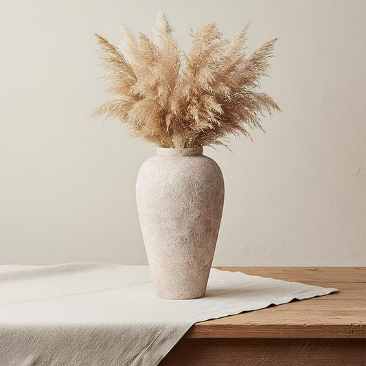 Ceramic Flower Vase Home Decor - 9.2 inch Large Farmhouse Table Vases, Rustic Decorative Vases for Kitchen Living Room Coffee Dining ShelfMantel Decoration