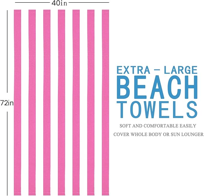 4 Packs Extra Large Beach Towel Bath Towel 72 * 40 Set Bathroom Sheets Bulk Oversized Soft Absorbent Thick XL Big Giant Microfiber Terry Blanket Clearance Turkish Toallas De Playa NOT Cotton Pink