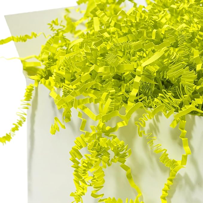 Mefleet 2 LB Crinkle Cut Paper Shred Filler Light Green Crinkle Shredded Paper for Gift Box - Gift Basket Bag Filler - Grass Cushion Stuffing for Christmas Holiday Packaging Wrapping