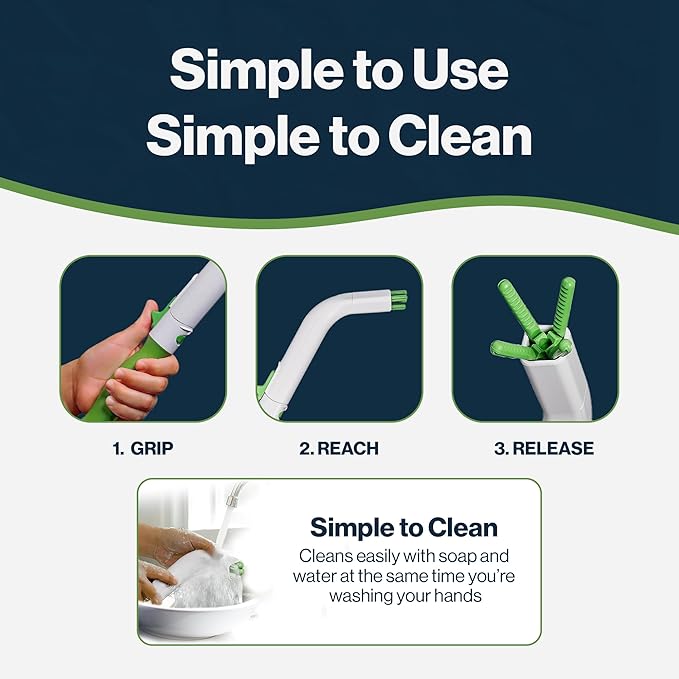 Toilet Aids for Wiping – 14.5” Wipe Assist for Toileting for All People with Range of Motion Limitations – Toilet Wiper Reacher Aid/Toilet Paper Extender for Holding Tissue & Personal Hygiene Products