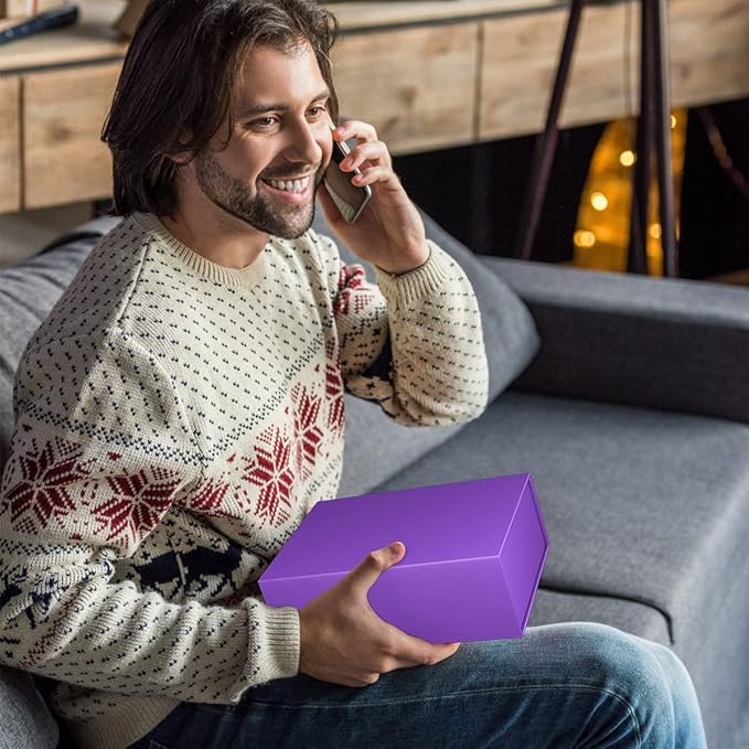 Purple Gift Box 10" x 6" x 3" with Magnetic Closure Lid Gifts Boxe for Presents,Bridesmaid Gift Boxes,Cute Box,Birthday Gift Boxs,Luxury for Gifts Packaging, Magnetic Gift Box for Wrapping Gifts (Purple)