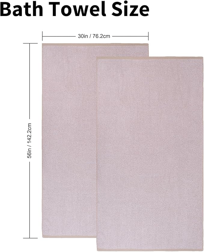 Everplush Diamond Collection Oversized Bath Towel – 2 Pieces, Super Soft & Highly Absorbent, Quick-Drying & Extra Large. Perfect for Bathroom, Pool, Swimming Use.(Brown, 30" x 56" 2PK)